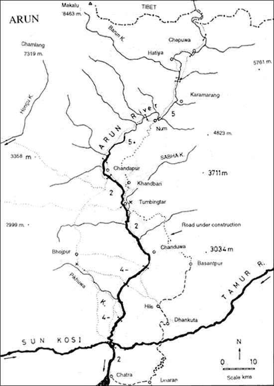 Arun River Map